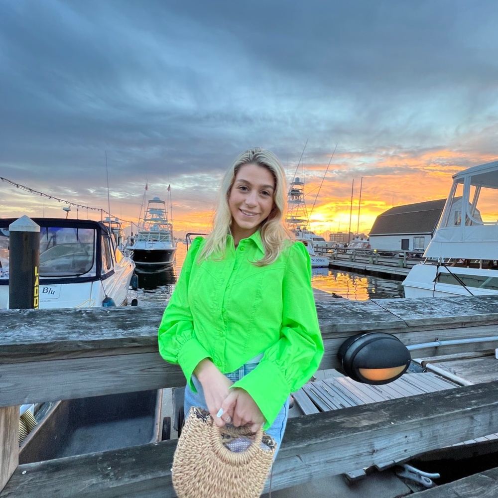 Nordstrom River Island Corset Green Button-Up Shirt
